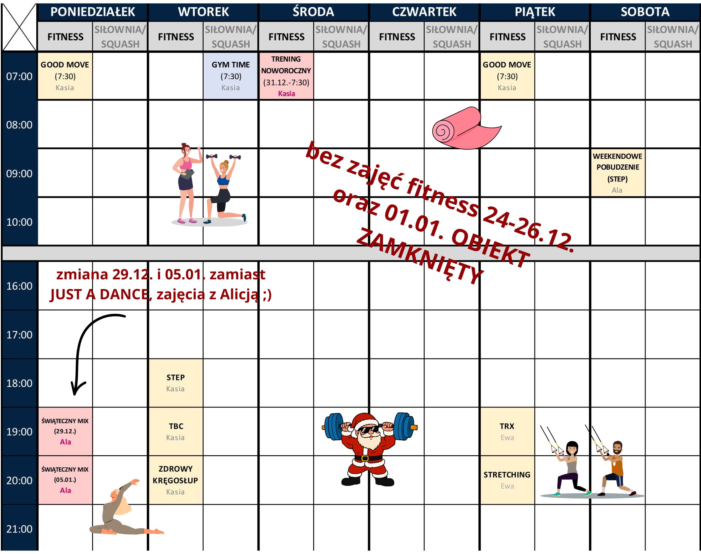 Grafik Fitness Święta