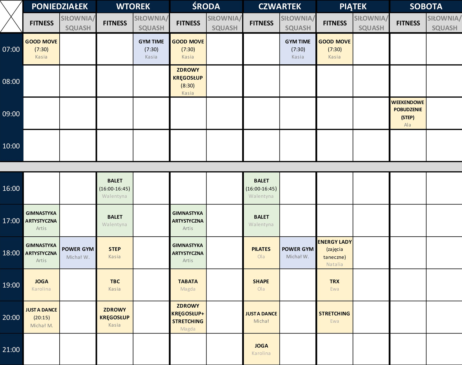 GRAFIK FITNESS AKTUALNY od 01.03.2026